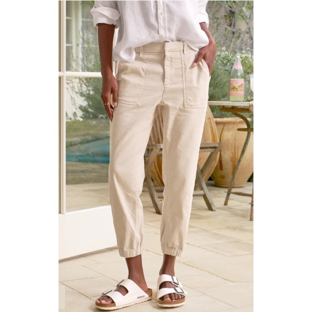 Frank & Eileen Jameson Jogger Pants 10 Linen & Flax Minimalist Staple Oatmeal
